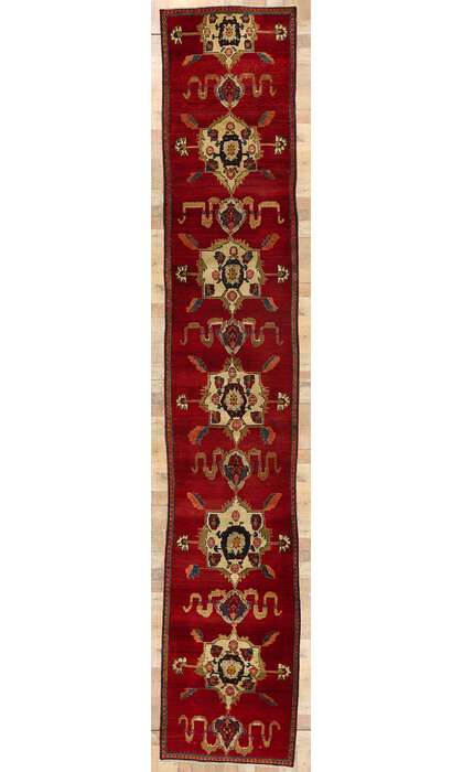 3 x 17 Vintage Red Turkish Oushak Rug Runner 53870