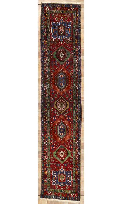 3 x 16 Vintage Persian Karaja Heriz Rug Runner 53872