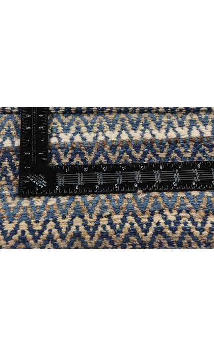 8 x 10 Modern Blue Earth-Tone Chevron Kilim Rug 81103