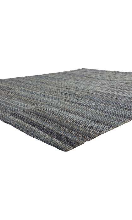 8 x 10 Modern Blue Earth-Tone Chevron Kilim Rug 81103