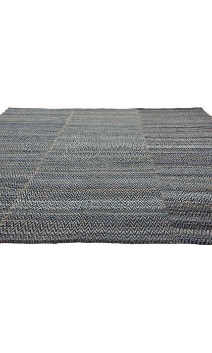 8 x 10 Modern Blue Earth-Tone Chevron Kilim Rug 81103