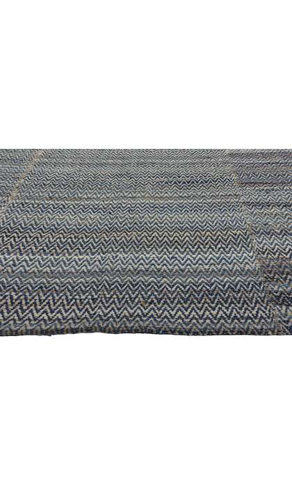 8 x 10 Modern Blue Earth-Tone Chevron Kilim Rug 81103
