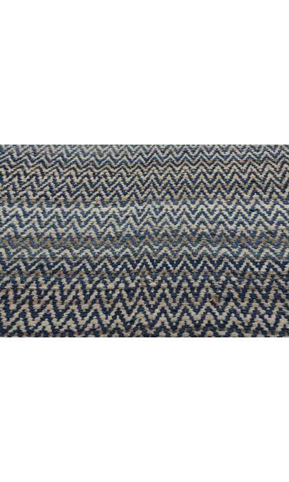 8 x 10 Modern Blue Earth-Tone Chevron Kilim Rug 81103