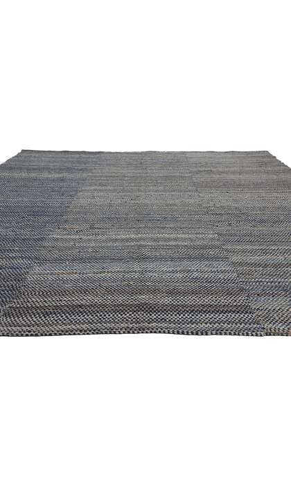 9 x 12 Modern Blue Earth-Tone Kilim Rug 81098
