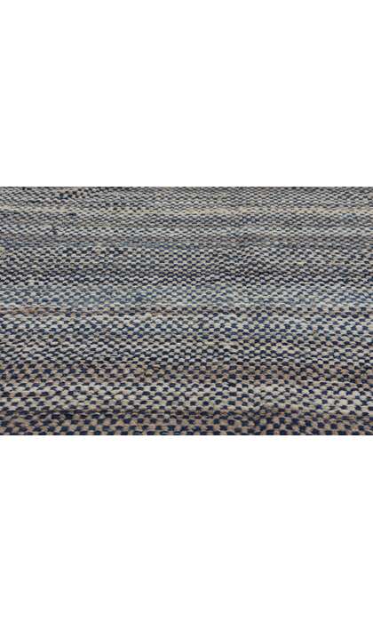 9 x 12 Modern Blue Earth-Tone Kilim Rug 81098