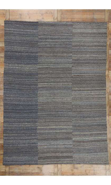 9 x 12 Modern Blue Earth-Tone Kilim Rug 81098
