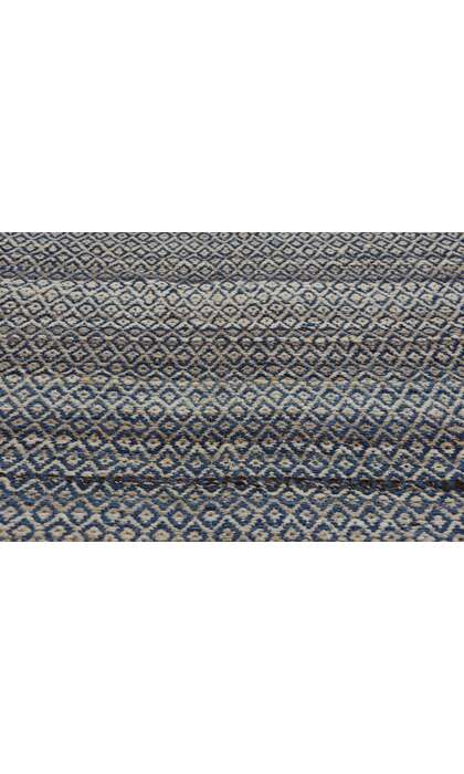 9 x 12 Modern Blue Earth-Tone Diamond Kilim Rug 81099