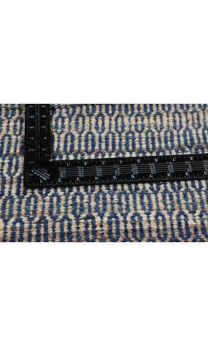 9 x 12 Modern Blue Earth-Tone Geometric Kilim Rug 81102