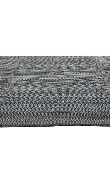 9 x 12 Modern Blue Earth-Tone Geometric Kilim Rug 81102