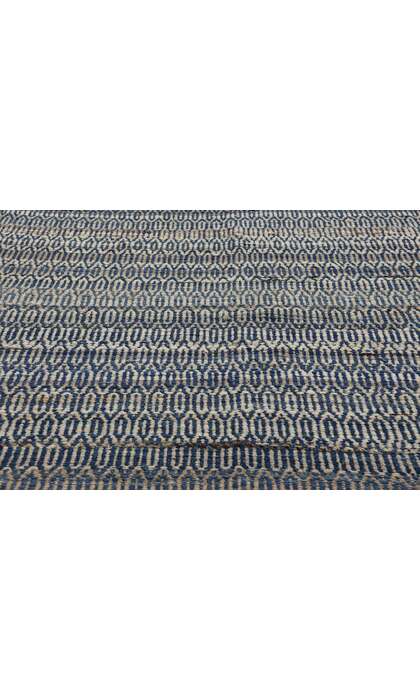 9 x 12 Modern Blue Earth-Tone Geometric Kilim Rug 81102