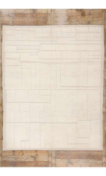 8 x 10 Organic Modern Ivory Moroccan High-Low Rug 81104