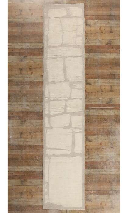 3 x 14 Organic Modern Moroccan High-Low Rug Runner 81105