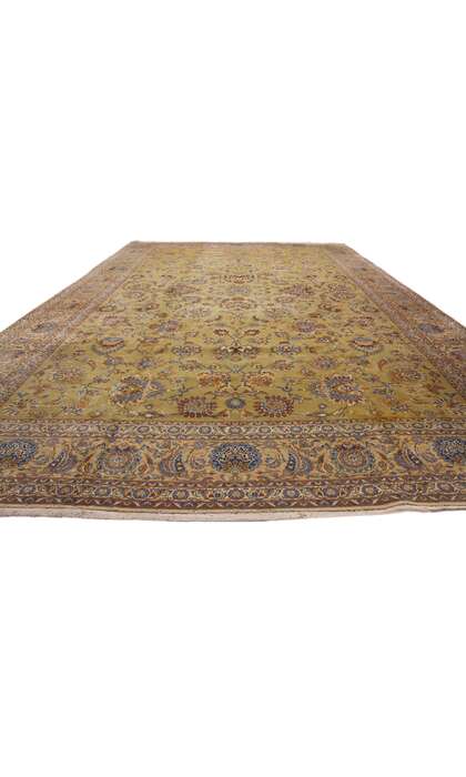 14 x 22 Oversized Antique Persian Kashan Rug 71883