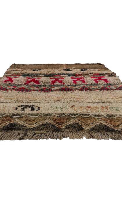 3 x 4 Vintage Brown Boujad Moroccan Rug 21833