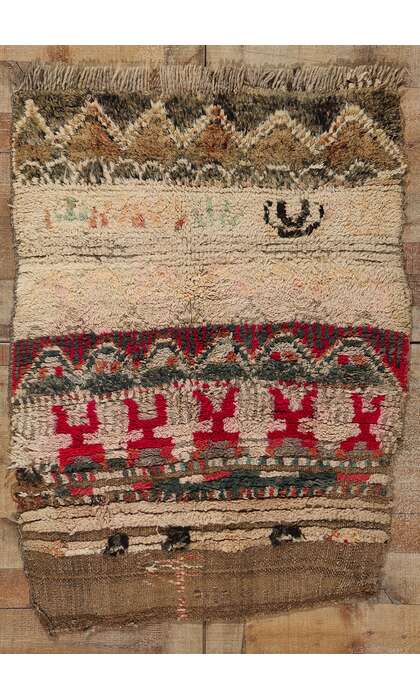 3 x 4 Vintage Brown Boujad Moroccan Rug 21833