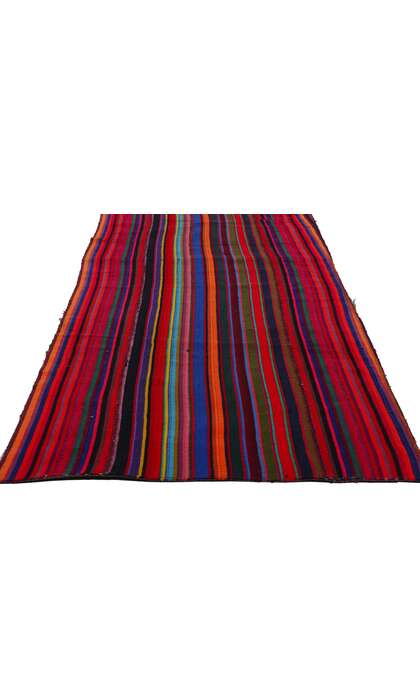 2 x 13 Colorful Vintage Turkish Striped Kilim Rug Runner 78741