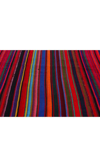 2 x 13 Colorful Vintage Turkish Striped Kilim Rug Runner 78741