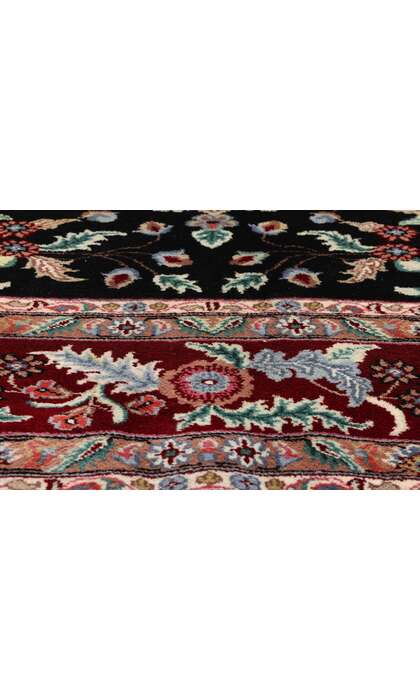 9 x 12 Vintage Black Indian Floral Rug 78706