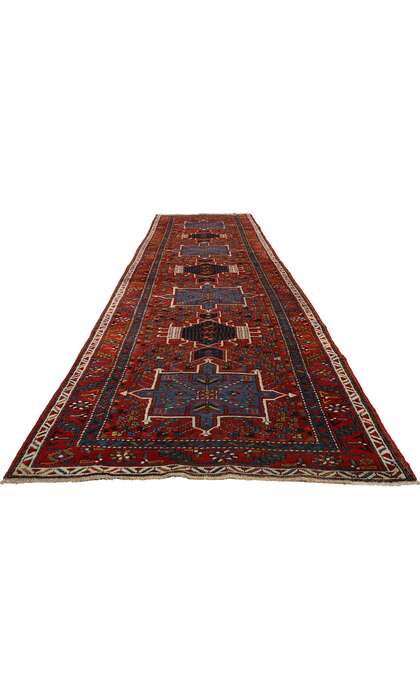 3 x 14 Vintage Persian Karaja Heriz Rug Runner 53873