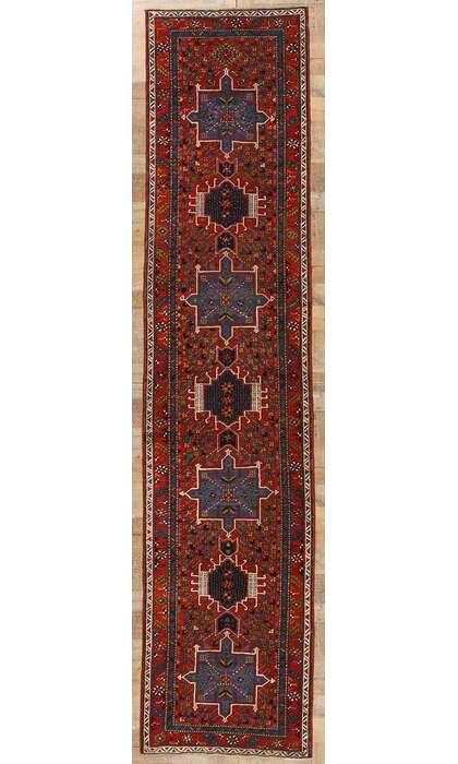 3 x 14 Vintage Persian Karaja Heriz Rug Runner 53873