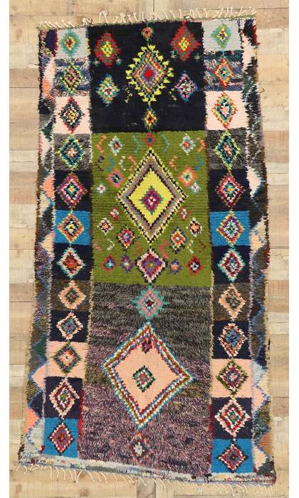 4 x 8 Colorful Vintage Moroccan Azilal Rug 20622