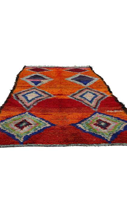 4 x 8 Vintage Orange Boujad Moroccan Rug 21830