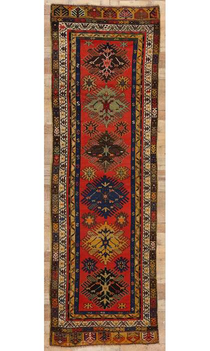 4 x 12 Vintage Turkish Oushak Rug Runner 53881