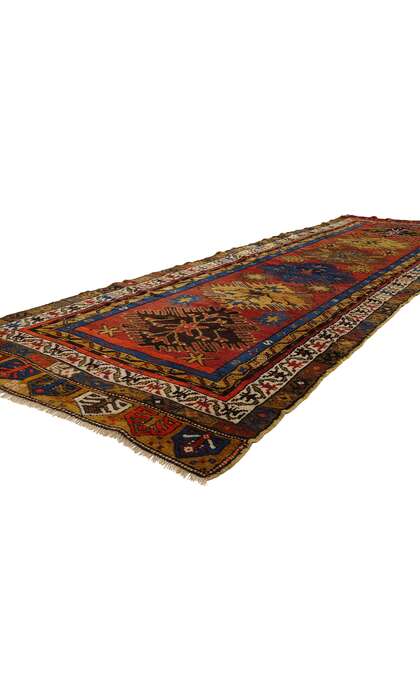 4 x 12 Vintage Turkish Oushak Rug Runner 53882