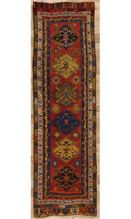 4 x 12 Vintage Turkish Oushak Rug Runner 53882