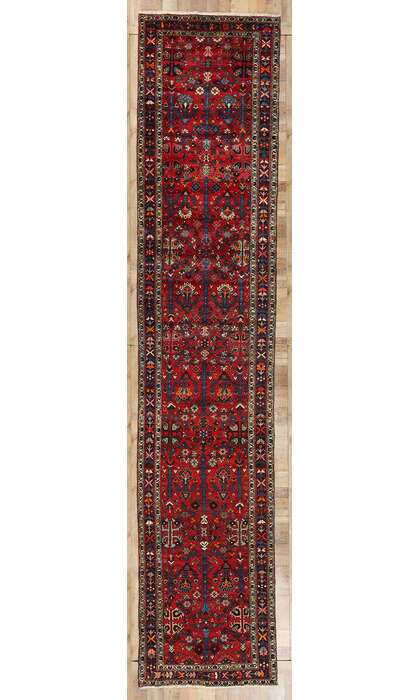 3 x 17 Vintage Red Persian Hamadan Rug 78726