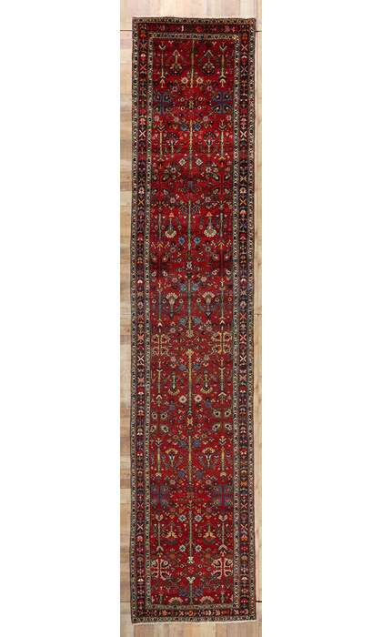 3 x 17 Vintage Red Persian Hamadan Rug 78727