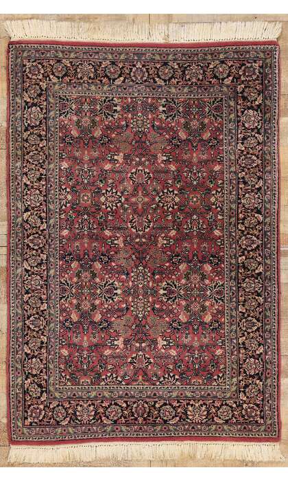 4 x 6 Vintage Red Persian Bijar Rug 78693