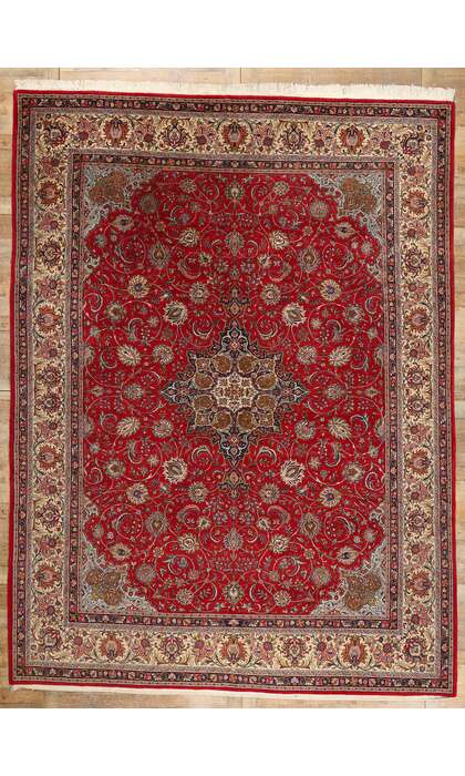10 x 13 Vintage Red Persian Kashan Rug 78700