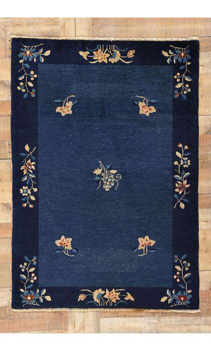 4 x 6 Antique Blue Chinese Peking Rug 78762
