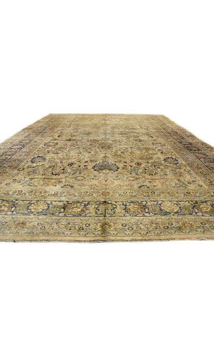 11 x 16 Antique Brown Persian Mashhad Rug 72983