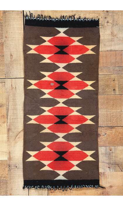 1 x 3 Small Antique Ganado Navajo Rug 78749