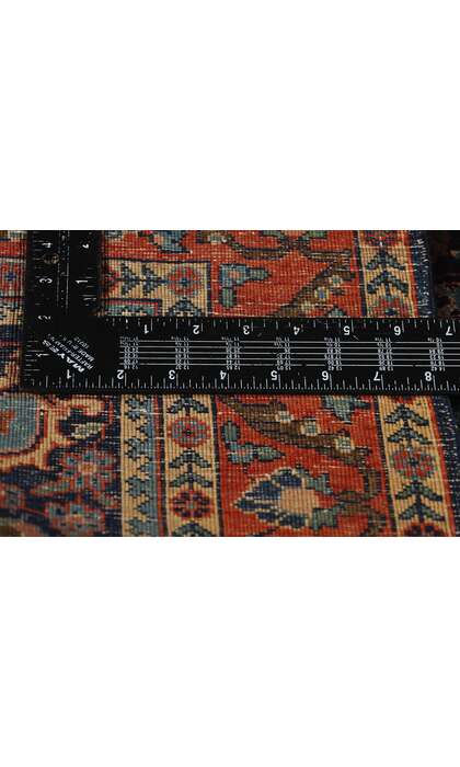 3 x 4 Antique Navy Blue Persian Mohajeran Sarouk Rug 78763