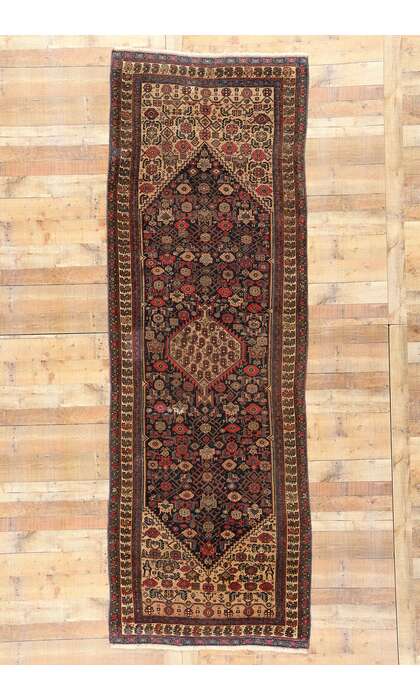 4 x 11 Antique Persian Bijar Rug Runner 78754