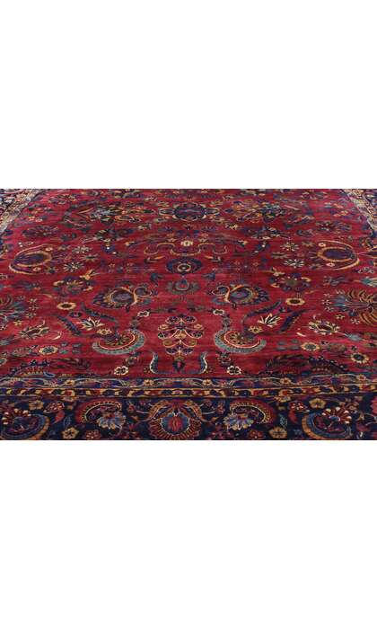 11 x 15 Antique Persian Yazd Rug 76761
