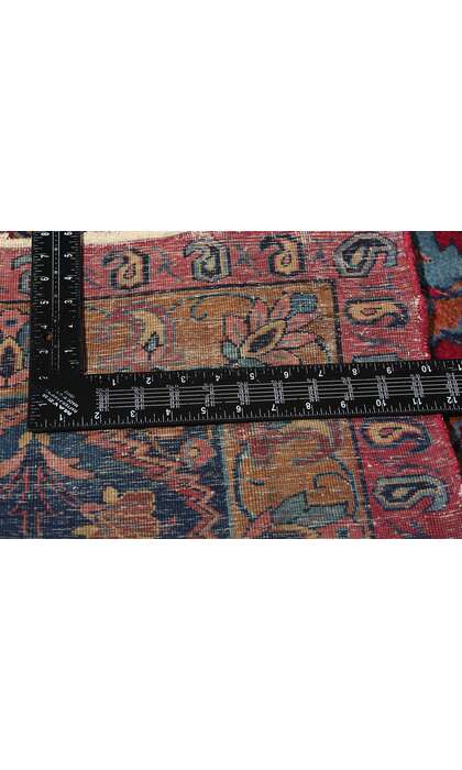 13 x 17 Antique Red Persian Kerman Rug 78753