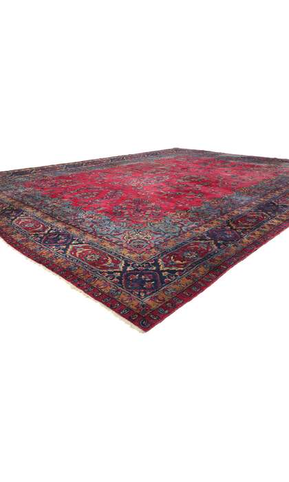 13 x 17 Antique Red Persian Kerman Rug 78753