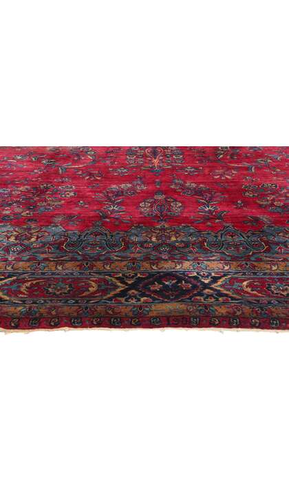 13 x 17 Antique Red Persian Kerman Rug 78753
