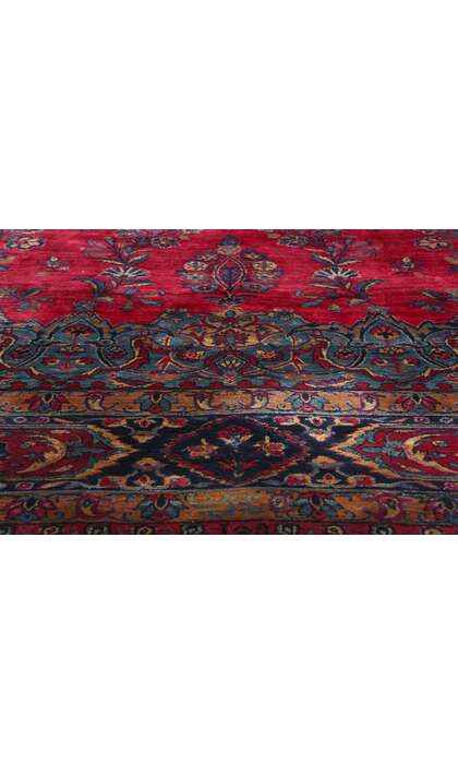 13 x 17 Antique Red Persian Kerman Rug 78753