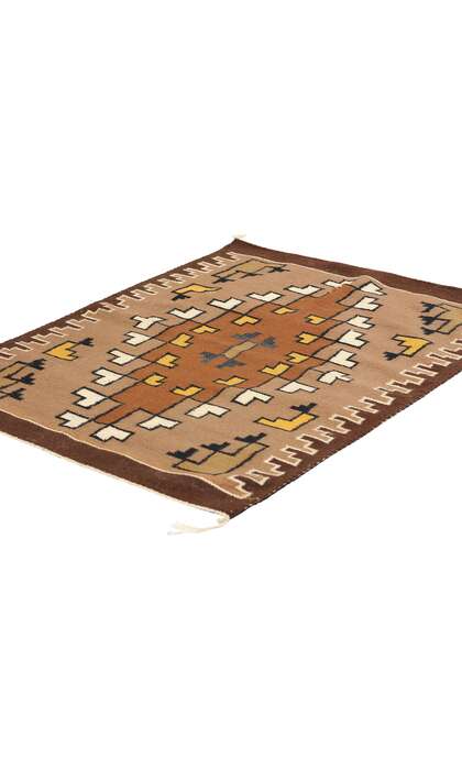 2 x 3 Antique Brown Two Grey Hills Navajo Rug 78748