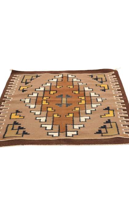 2 x 3 Antique Brown Two Grey Hills Navajo Rug 78748