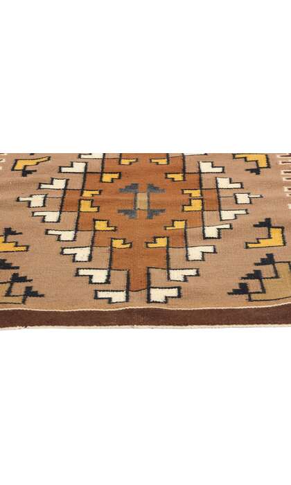 2 x 3 Antique Brown Two Grey Hills Navajo Rug 78748