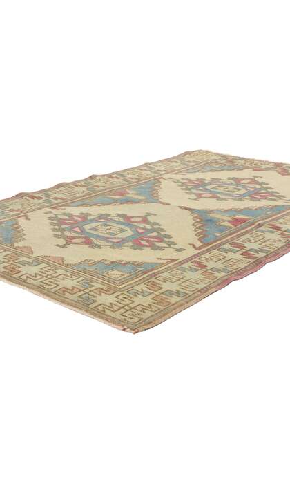 3 x 5 Vintage Blue Turkish Oushak Rug 53926