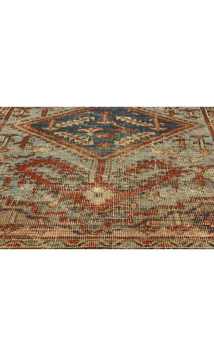 4 x 5 Antique-Worn Persian Heriz Rug 78672