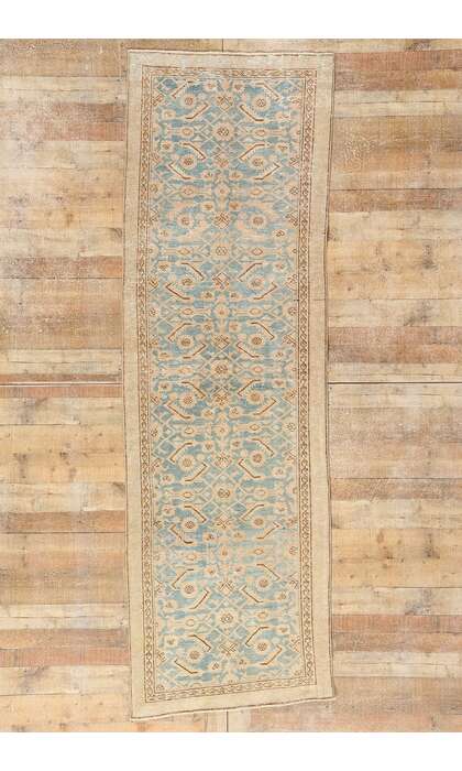 3 x 10 Vintage Blue Persian Malayer Rug Runner 53922