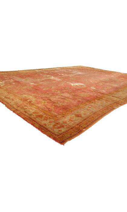 12 x 17 Distressed Antique-Worn Turkish Oushak Rug